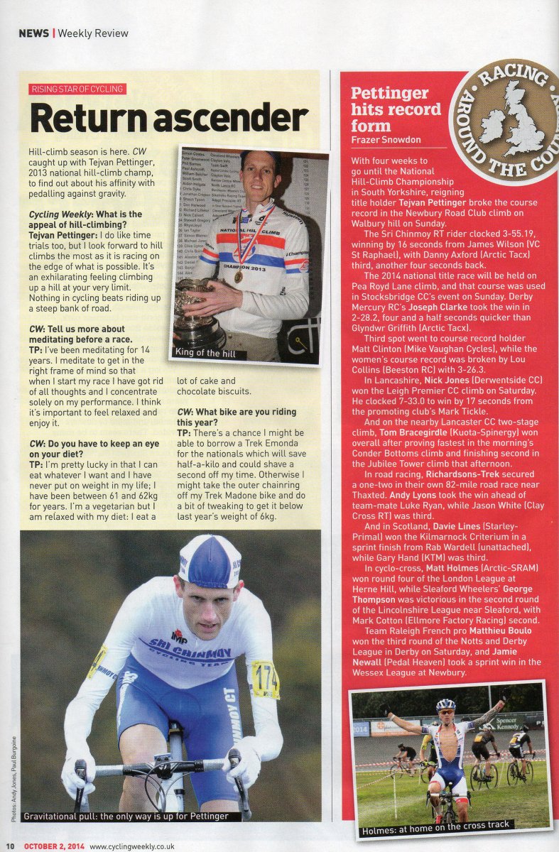 Interview at Cycling Weekly