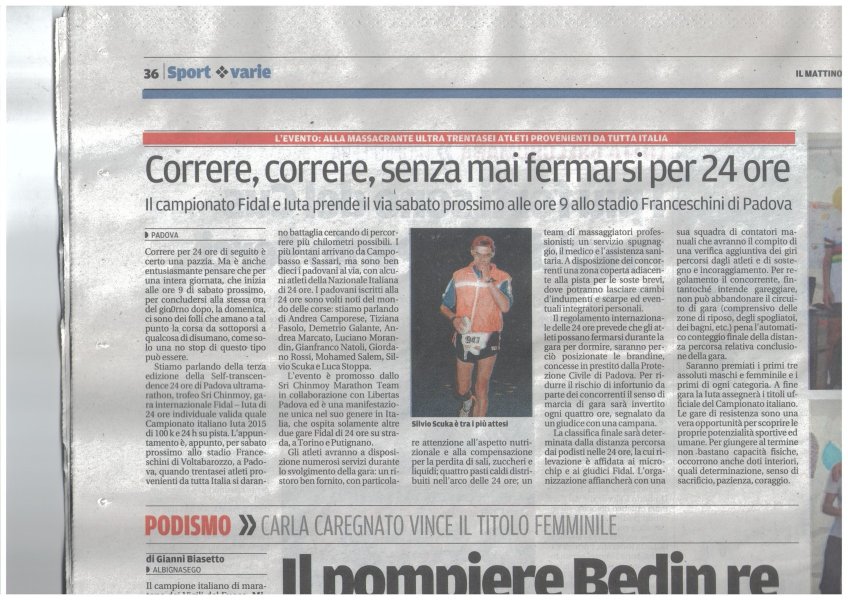 3° Trofeo Sri Chinmoy - 24 ore di Padova
